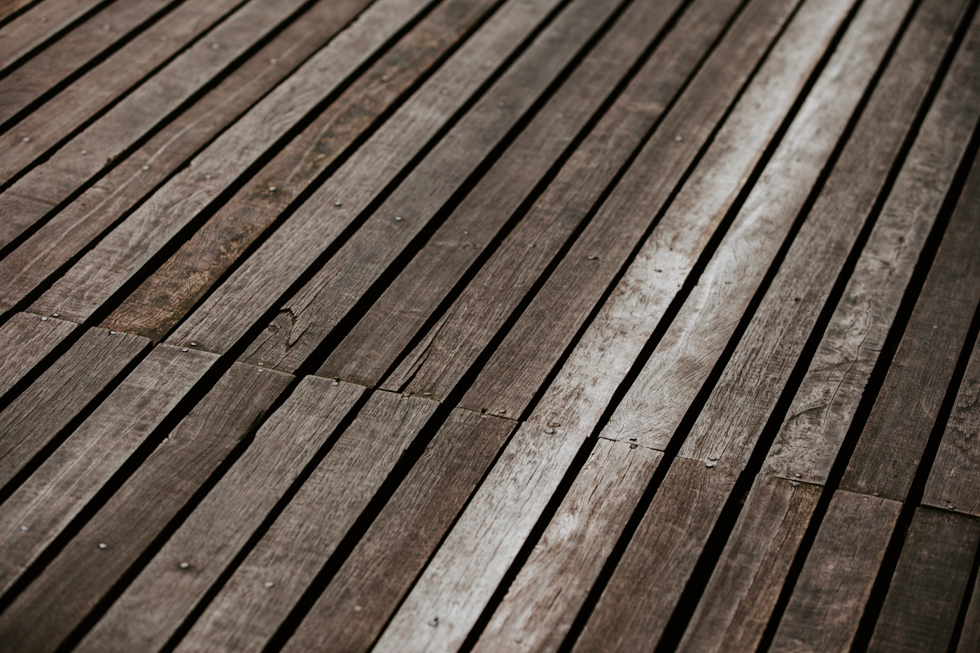 Close view of freshly sanded oak planks ready for finish