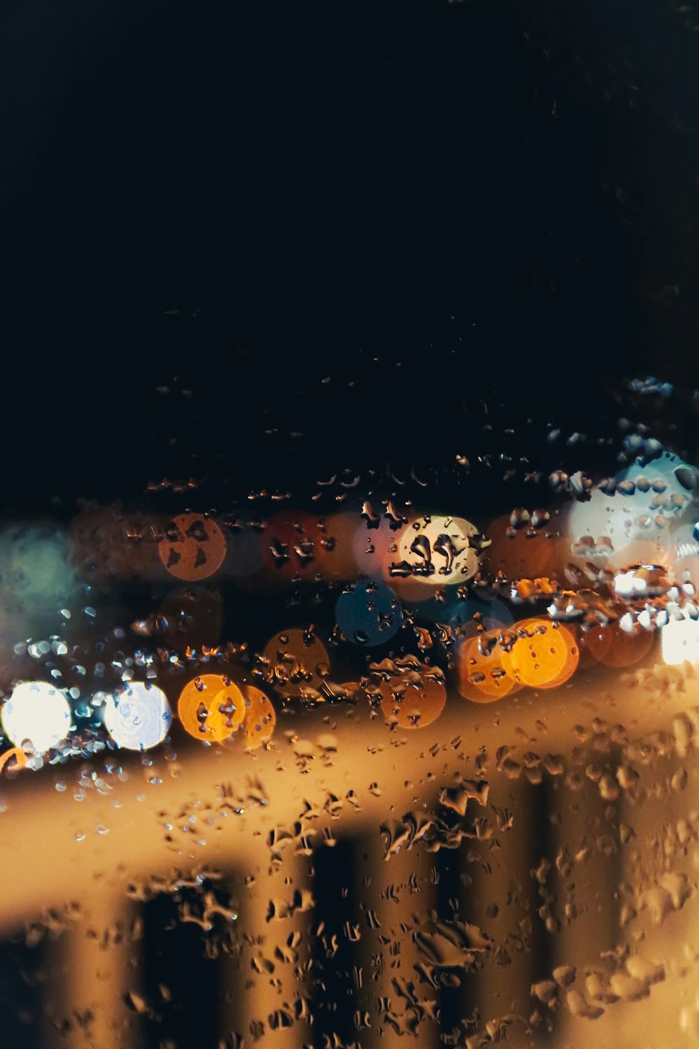 water droplets on glass window