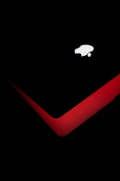 black and orange apple logo