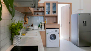 white front load washing machine