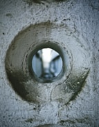 hole in the middle of snow covered ground