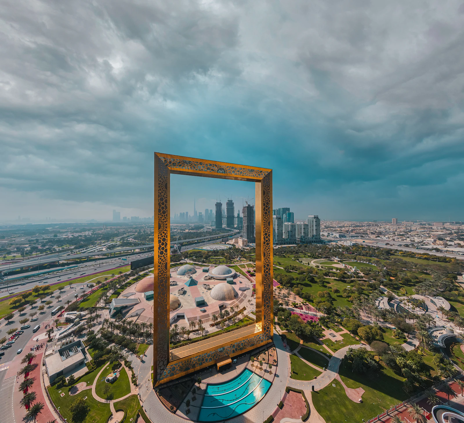 Dubai Frame landmark seen from Zabeel Park, best software and SaaS development companies in the GCC and Middle East