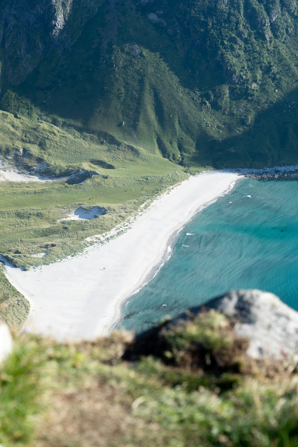 green and brown mountains beside blue sea during daytime