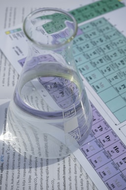 clear glass pitcher on white paper