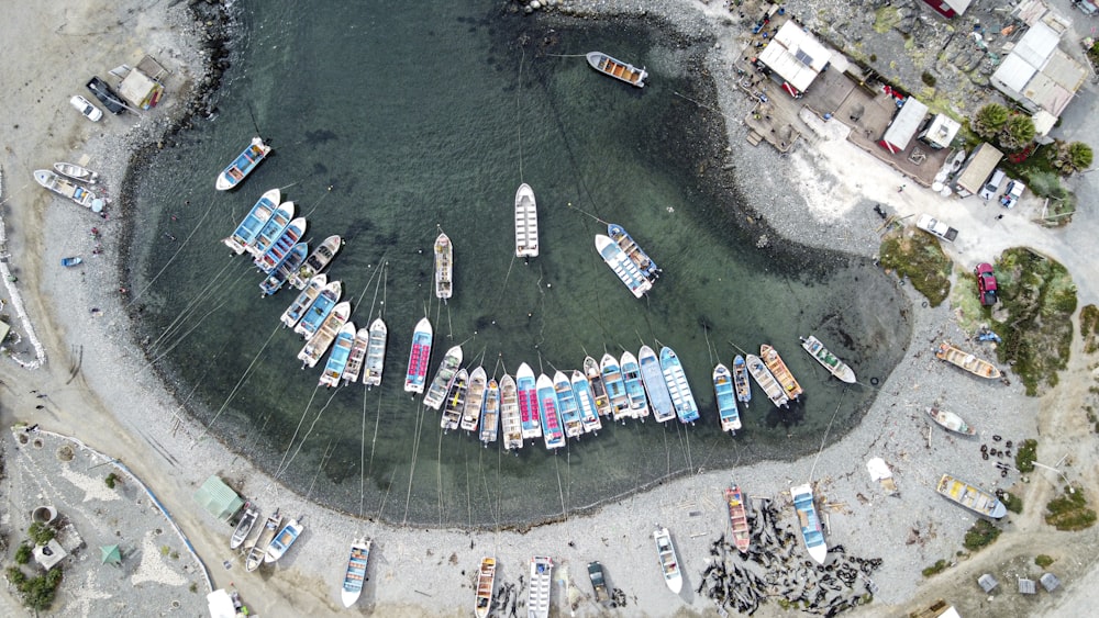 aerial view of boats on water during daytime
