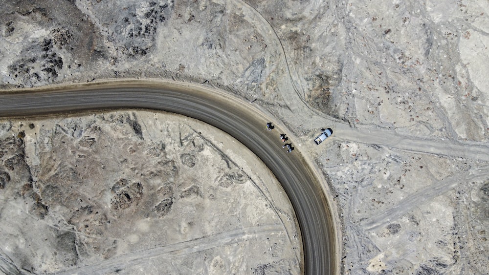 birds eye view of road