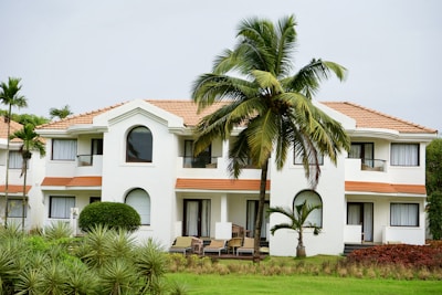 white concrete house near green palm tree during daytime