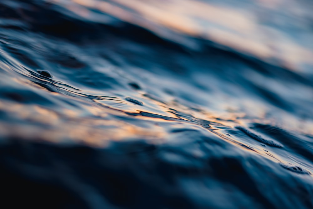 water drops on blue water