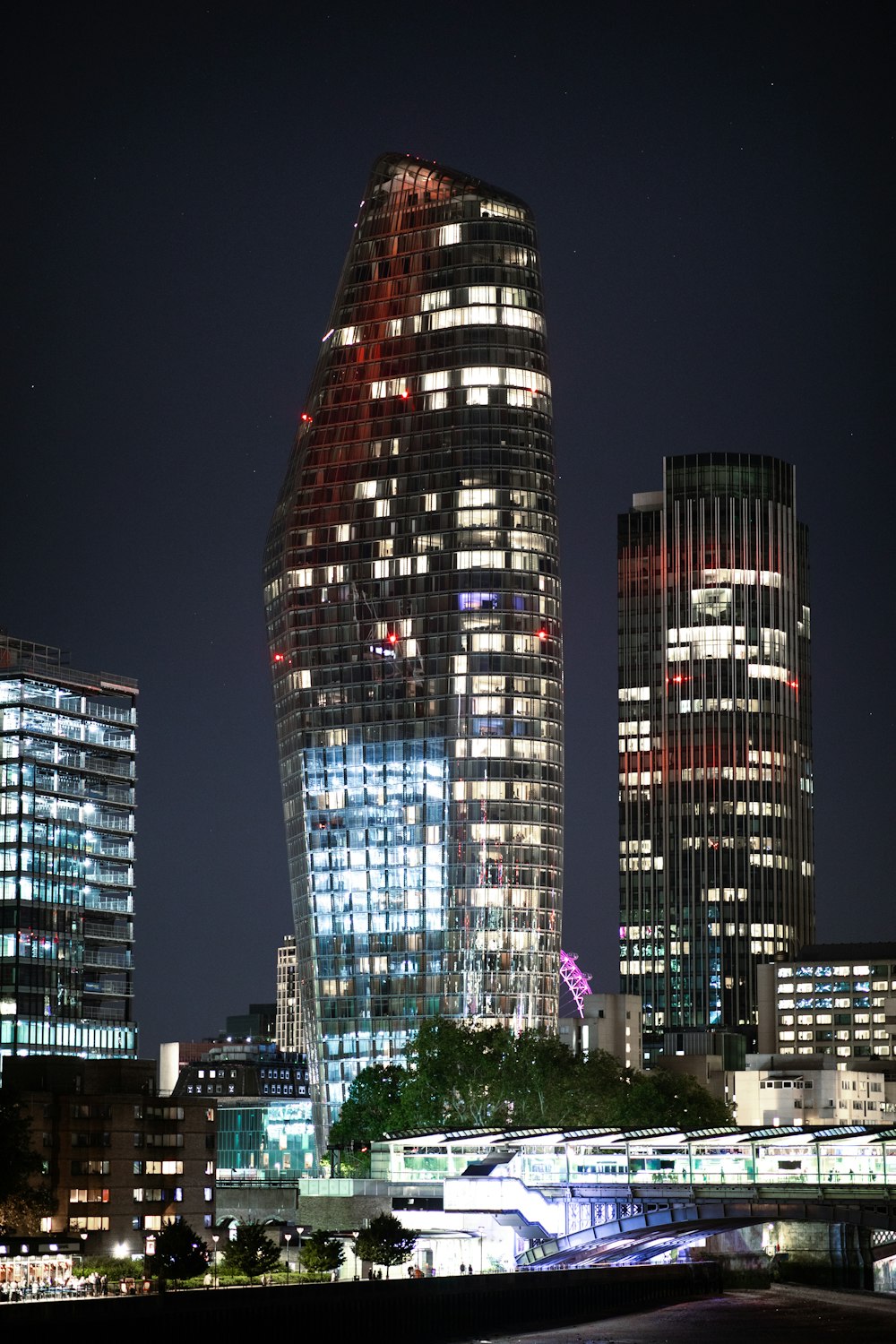 high rise building during night time