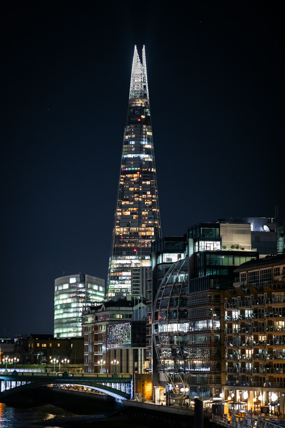 high rise building during night time