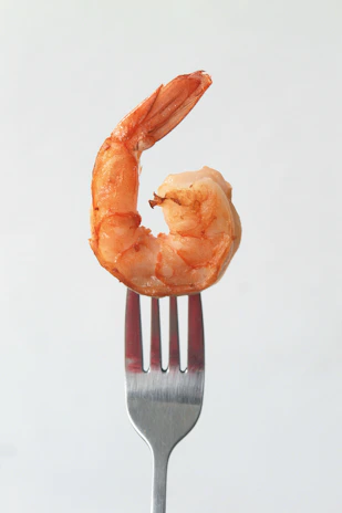 orange clay on stainless steel fork