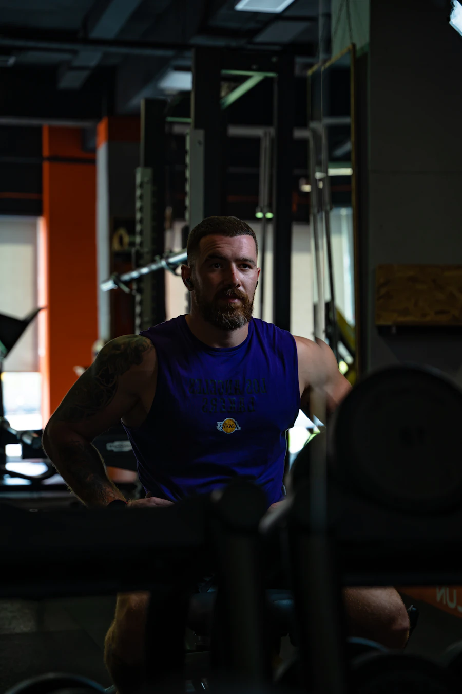 Dramatic, desaturated training photo