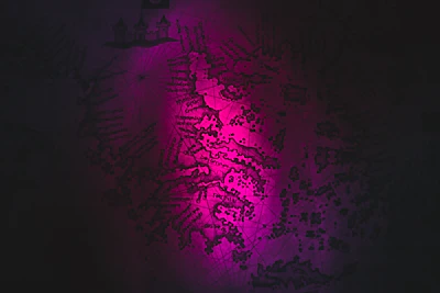 High-resolution fantasy map showing dungeons and mystical lands.
