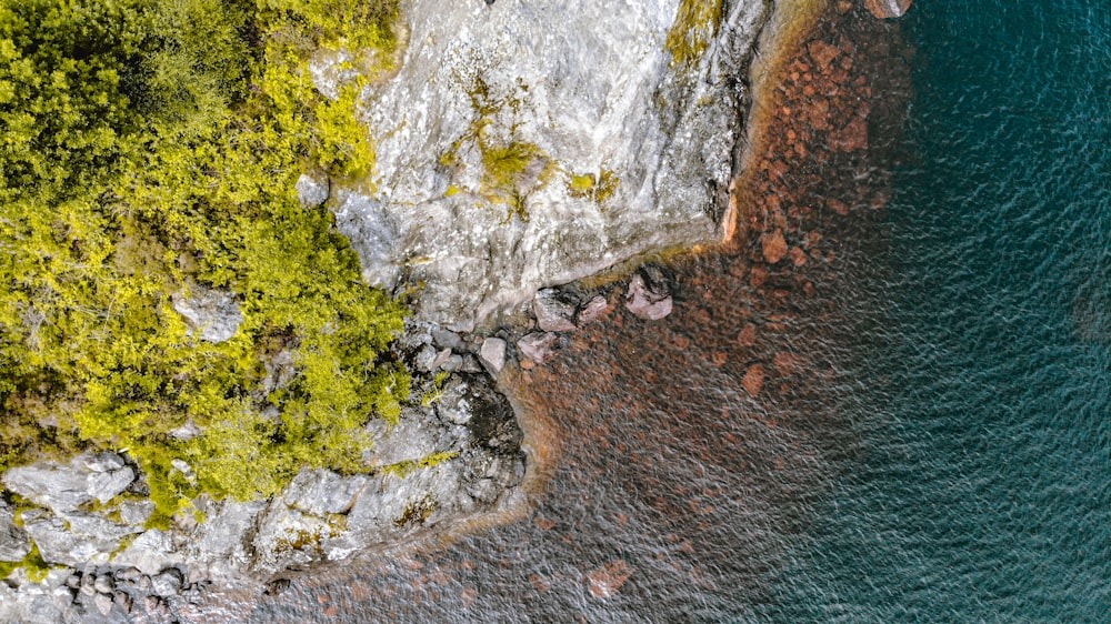 white and gray rock on body of water