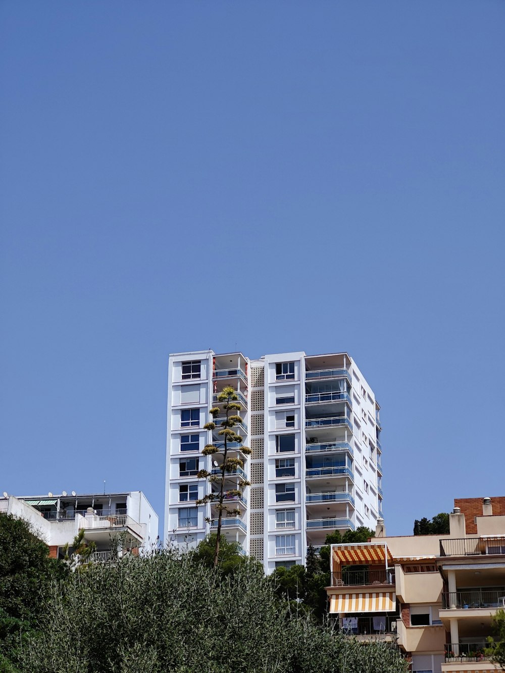 Edificio in cemento bianco e marrone sotto il cielo blu durante il giorno