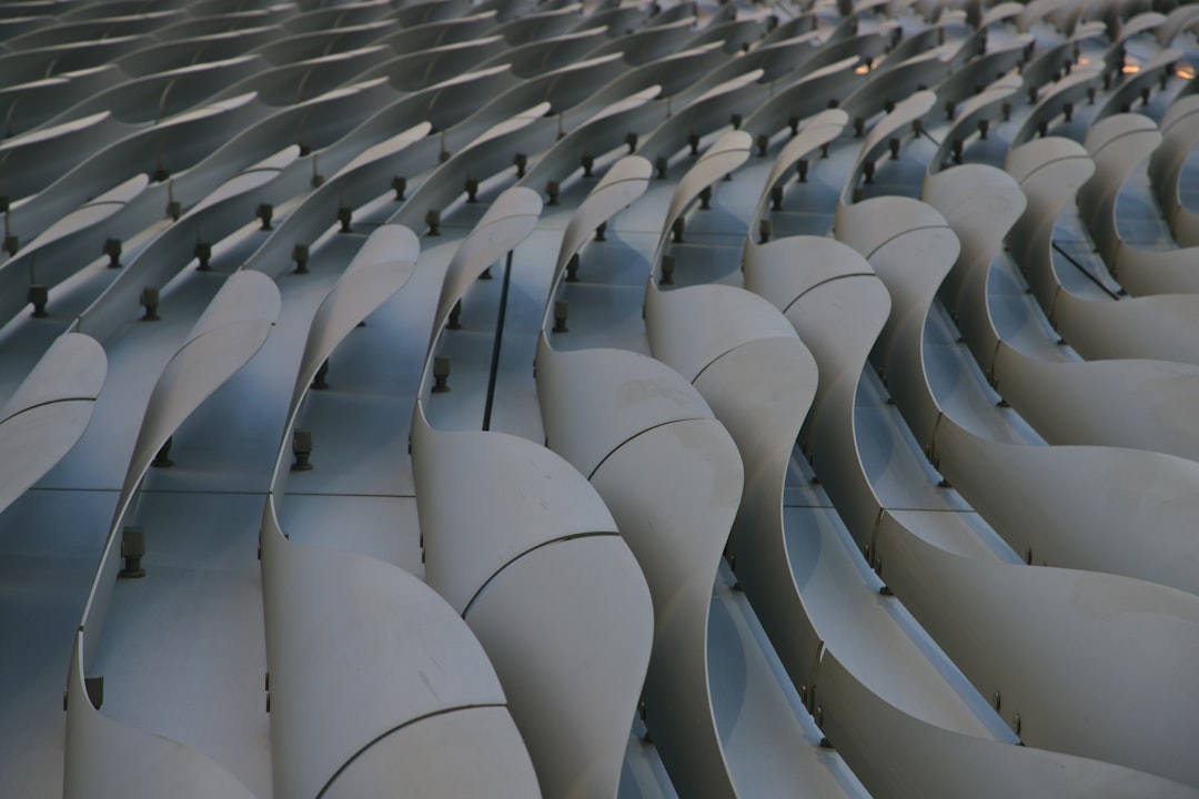 white and gray stadium seats