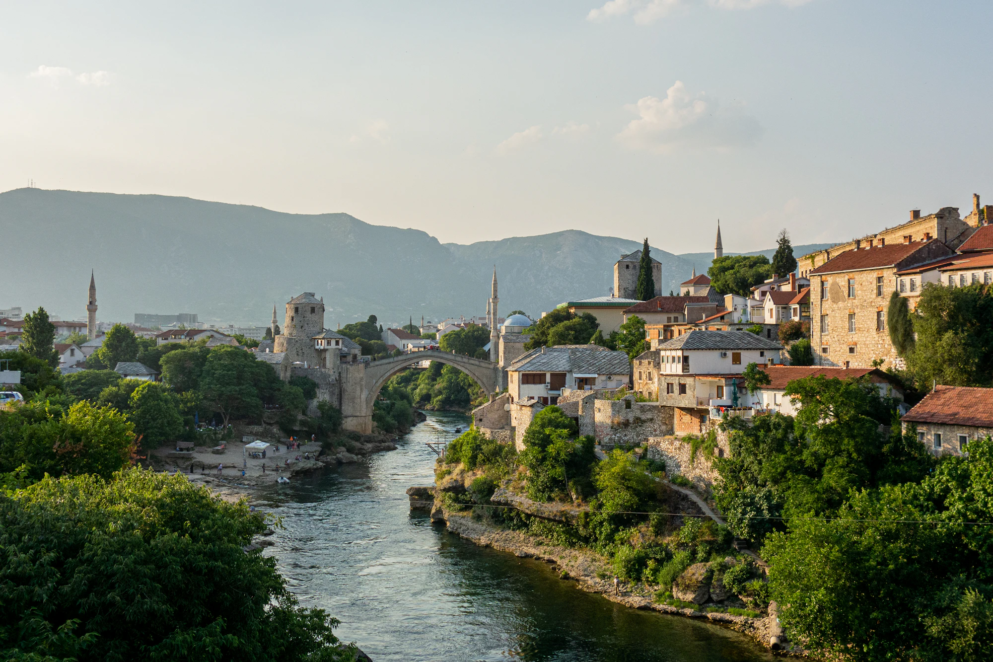 Stari Most spanning the Neretva in Mostar — HNK tax territory