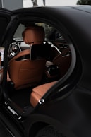 black and brown car steering wheel