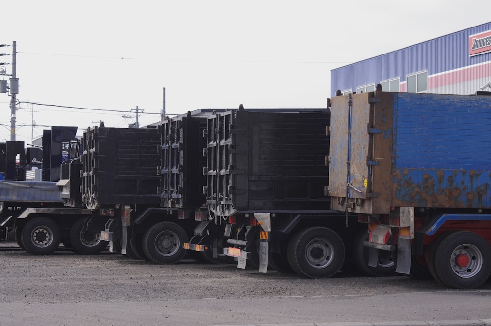 blue and brown freight truck on road during daytime