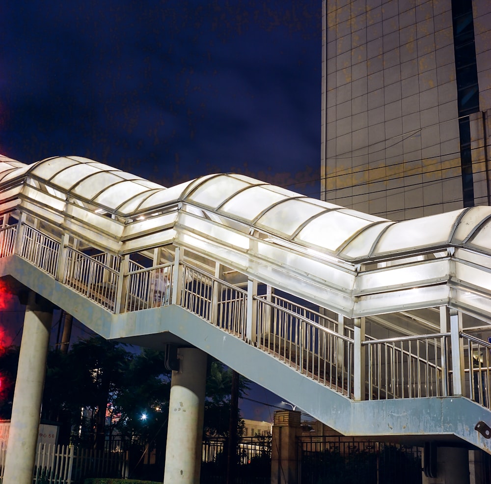 white concrete building during night time