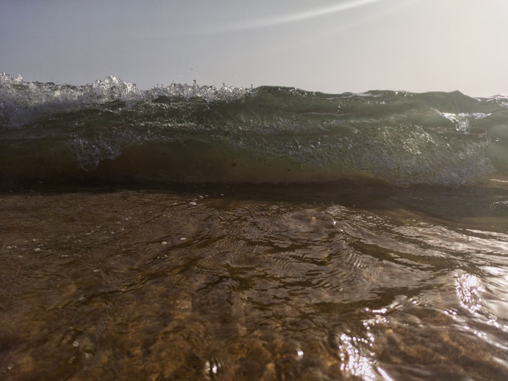 Les vagues de l’océan s’écrasent sur le rivage pendant la journée