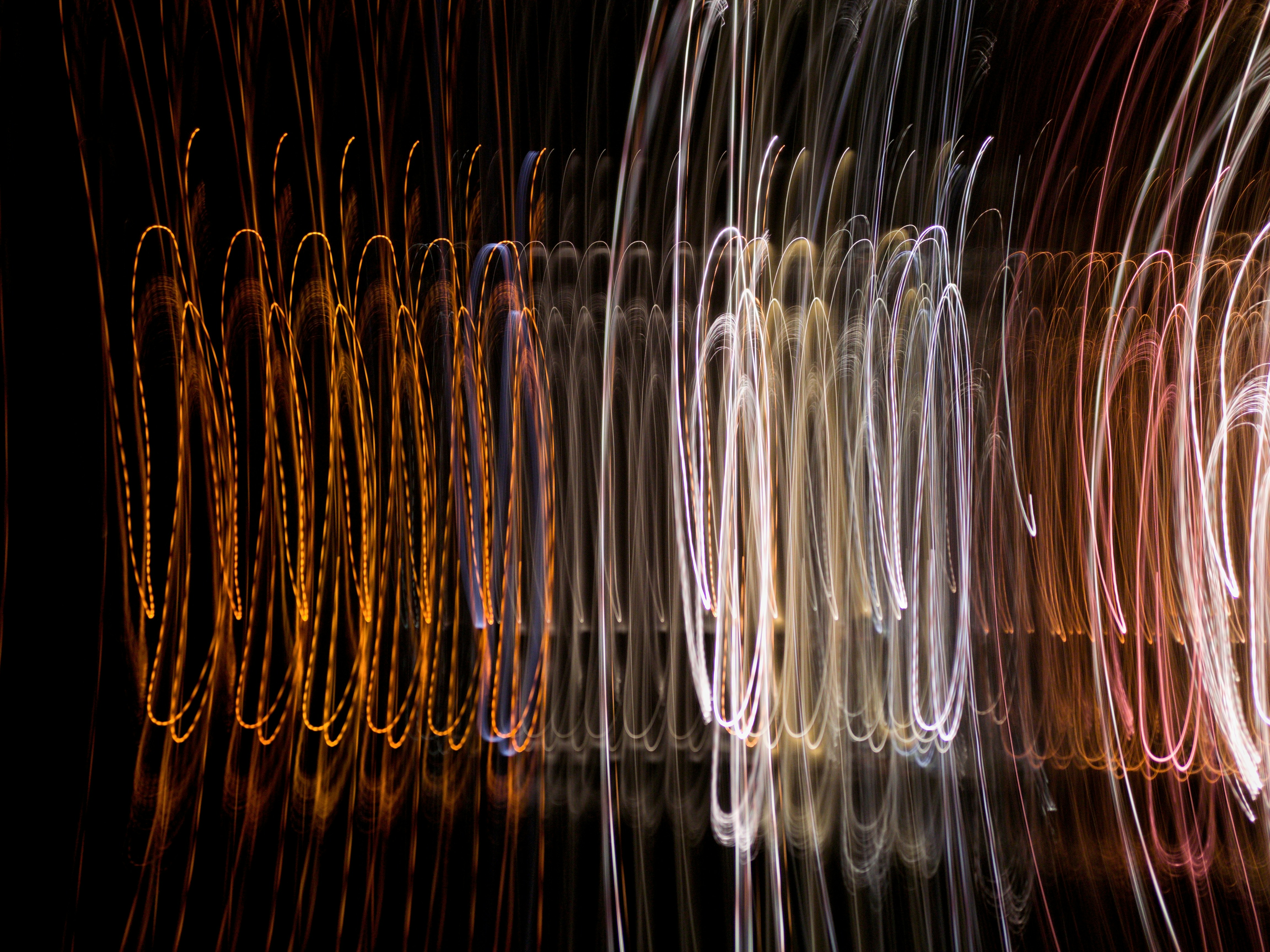 yellow lights on black background