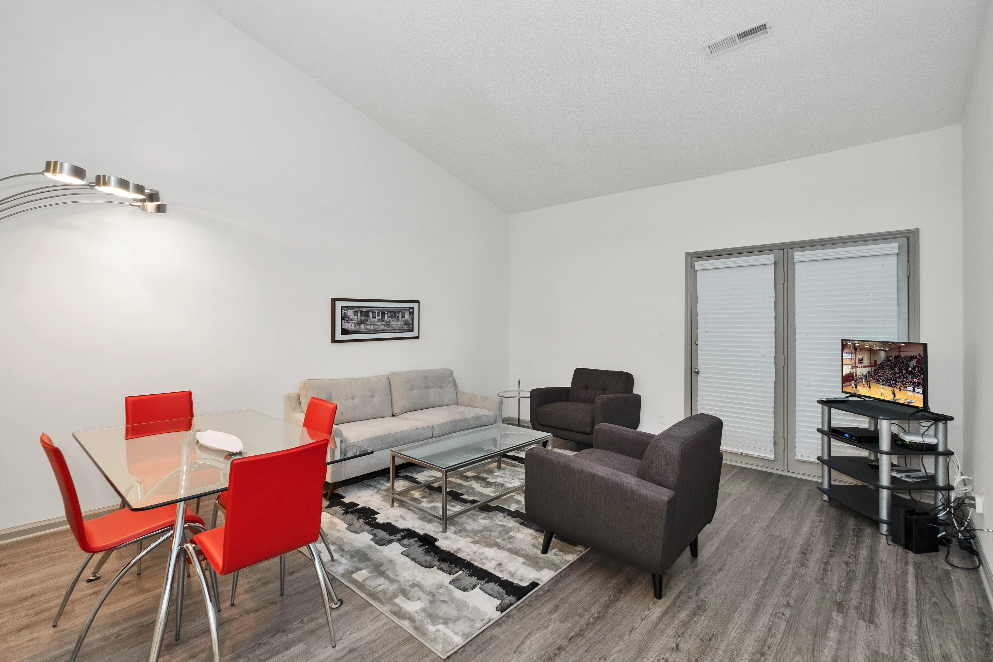 Seating area with a TV and a window