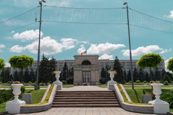 White and brown concrete building — Chișinău, Moldova