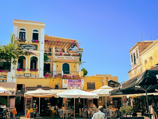 People walking on street during daytime — Rhodes, Greece
