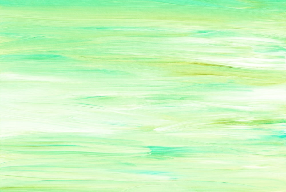 Pintura abstracta verde y blanca