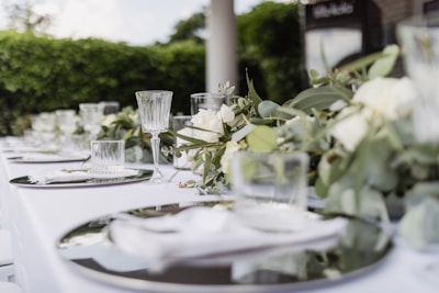 clear drinking glass on white table