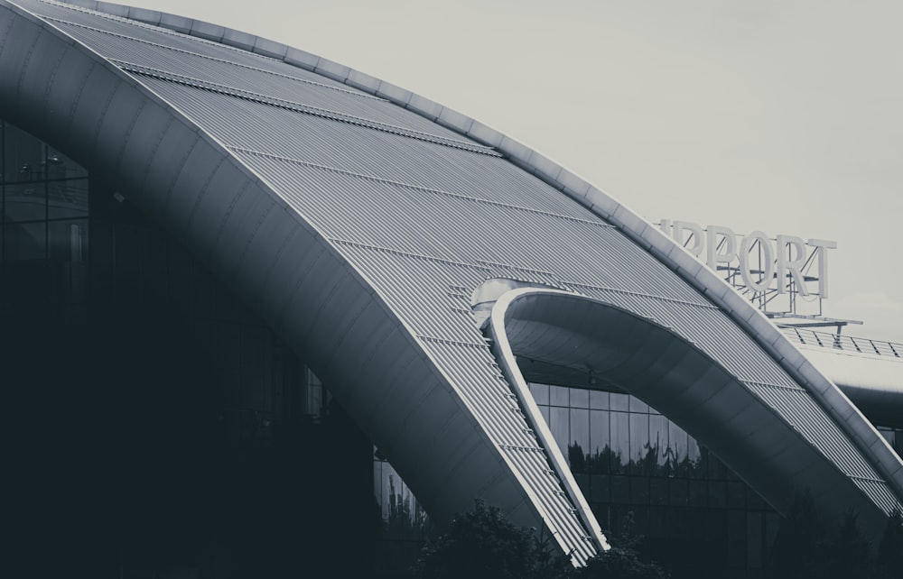 grayscale photo of a bridge