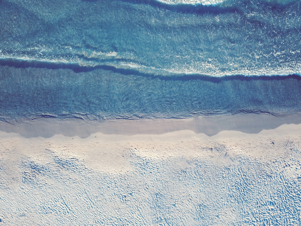 aerial view of ocean waves