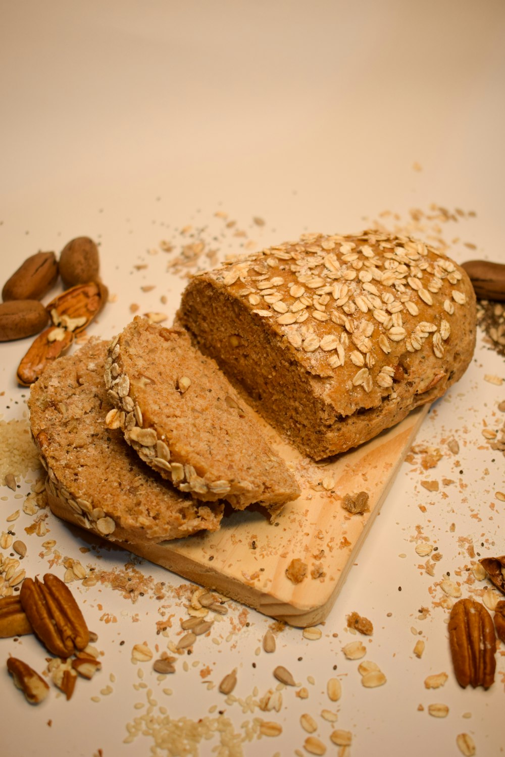 bread on white chopping board