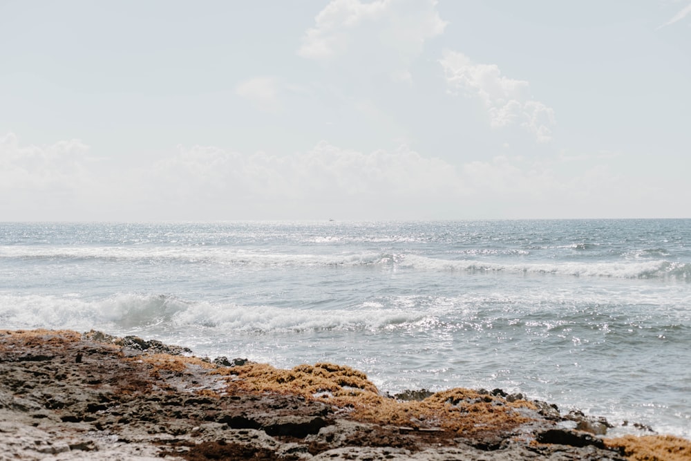 brown rock formation near sea during daytime