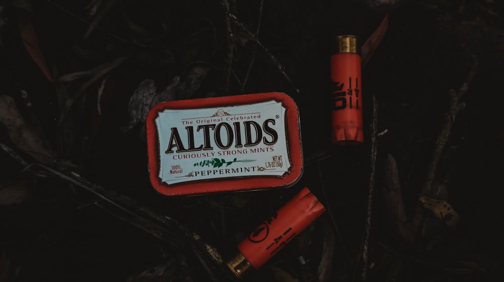 a close up of a box of altoids cigarettes