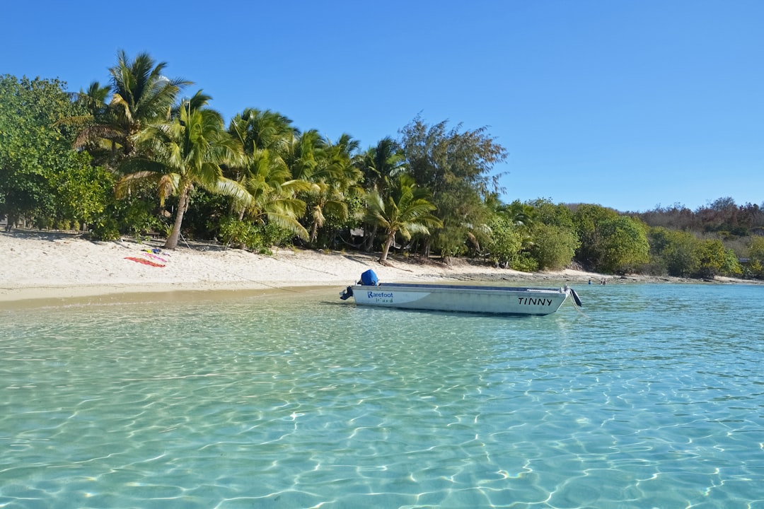 white and blue boat on sea shore during daytime