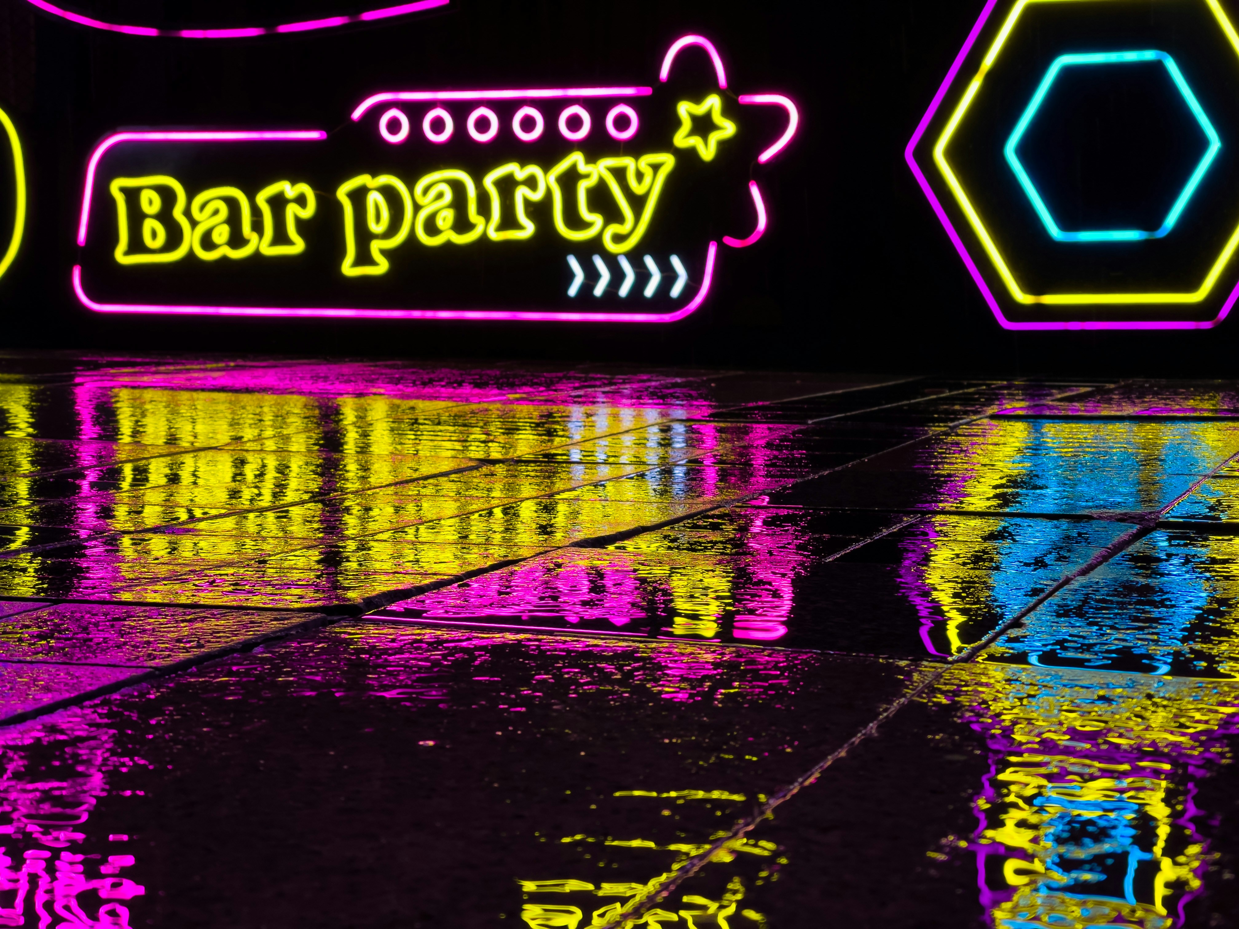 Neon party tickets
