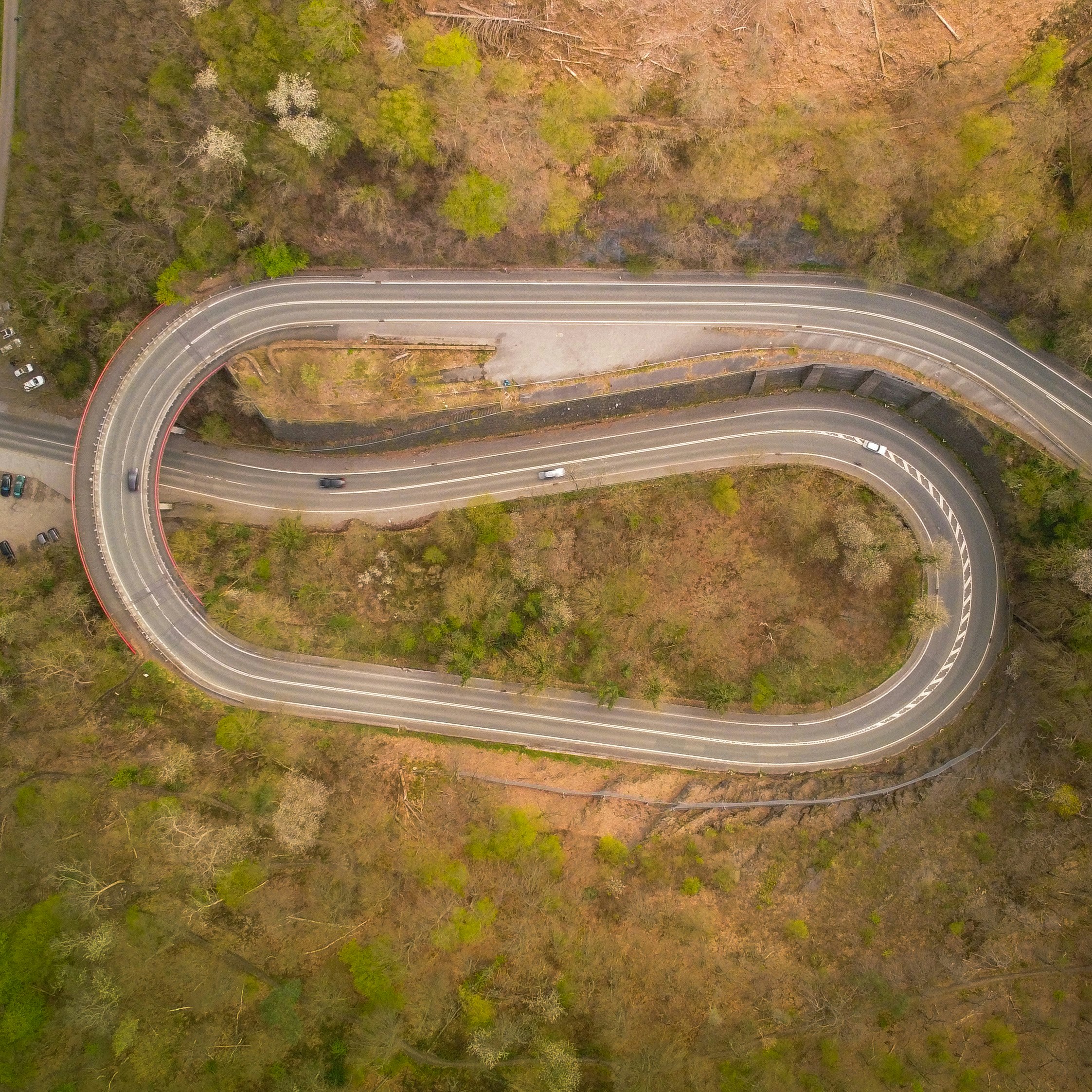 aerial view of road during daytime