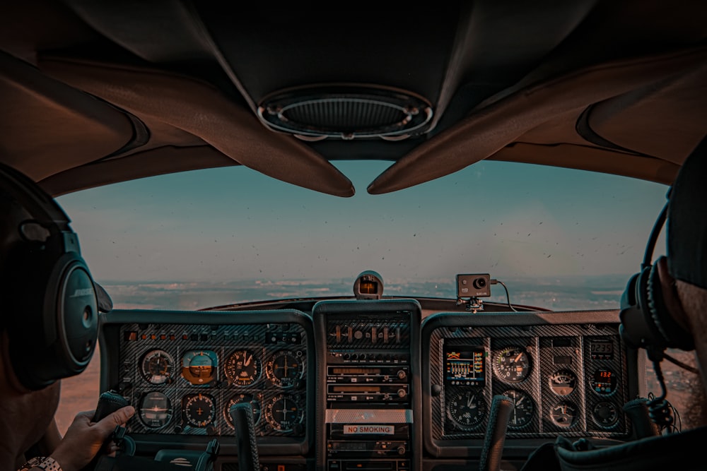 black and white car interior