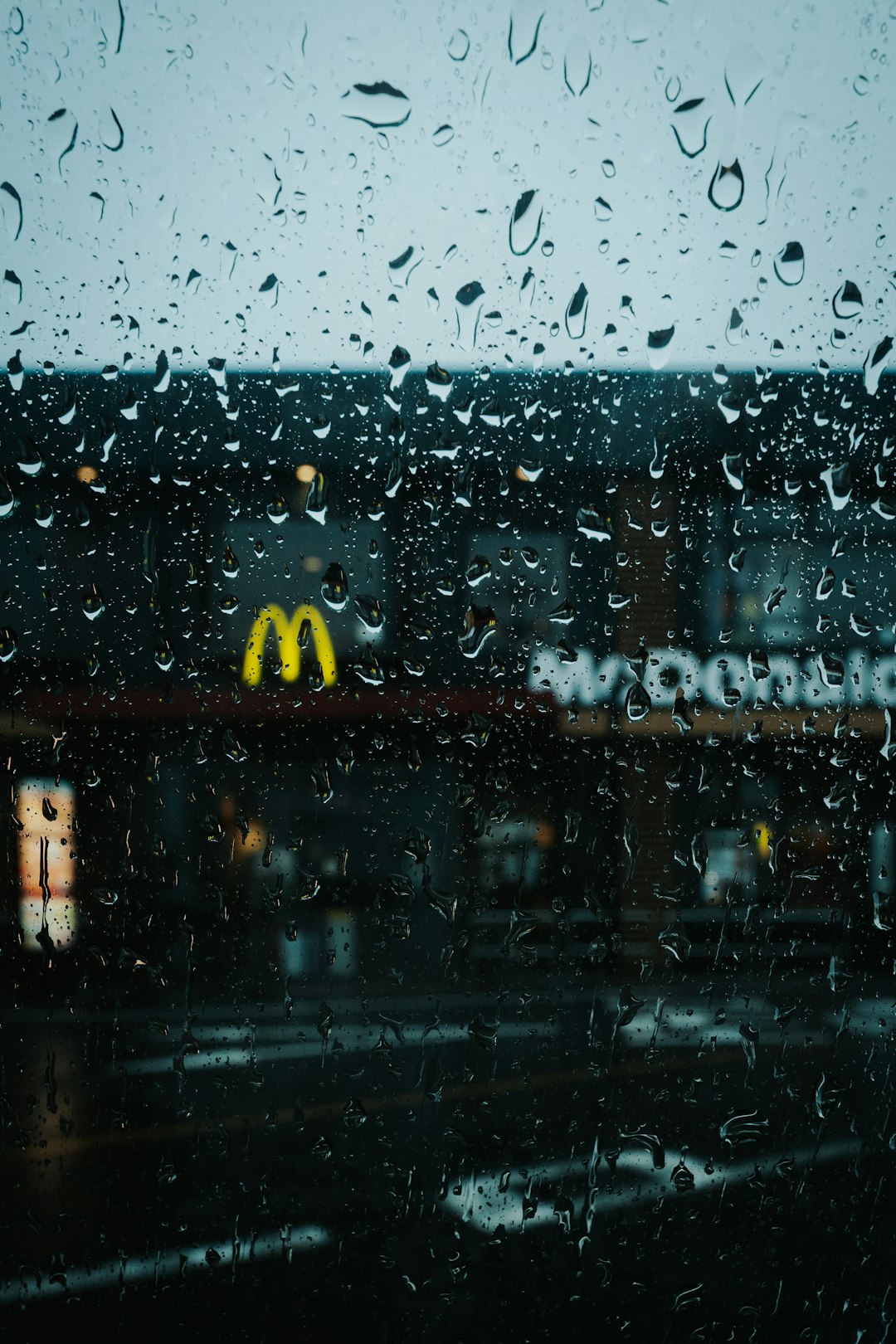 water droplets on glass window