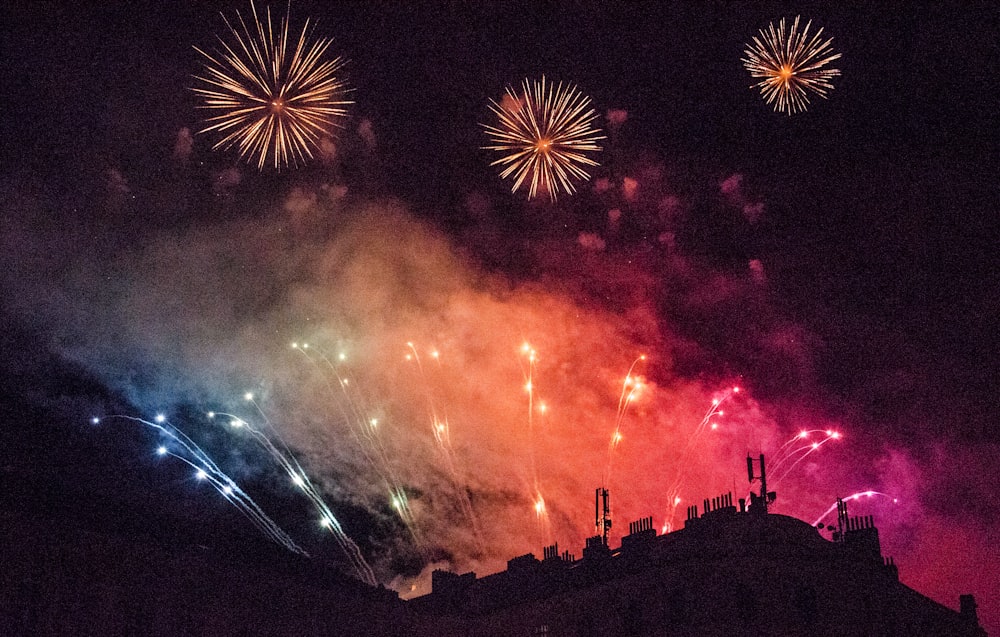 fireworks display during night time