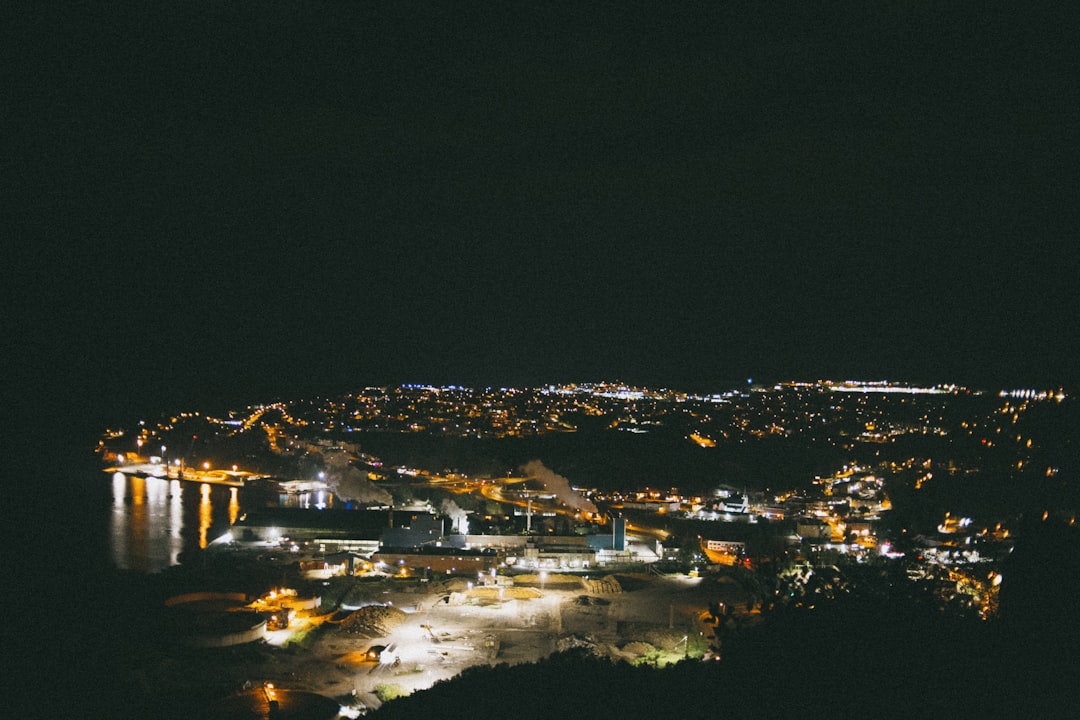 city lights during night time