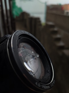 Macro shot of a lens surface showing water droplets repelled by coating.