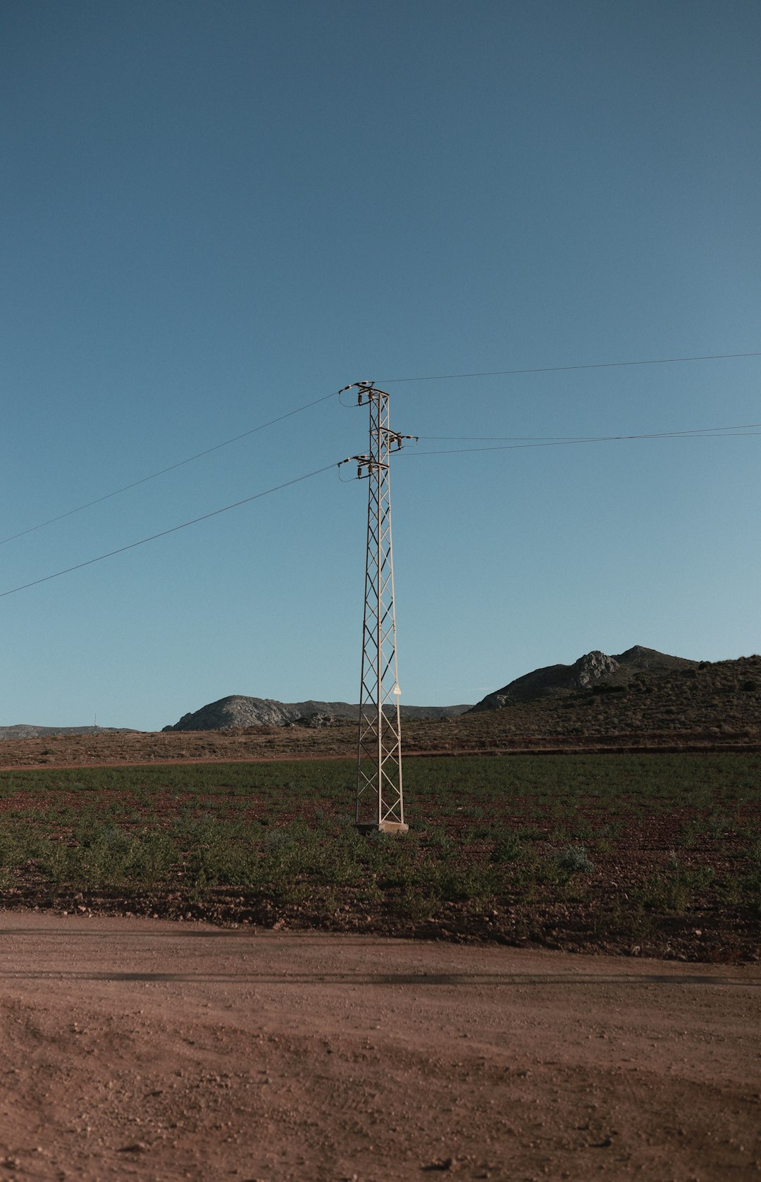 white electric post on brown field during daytime