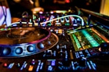 black dj controller in close up photography