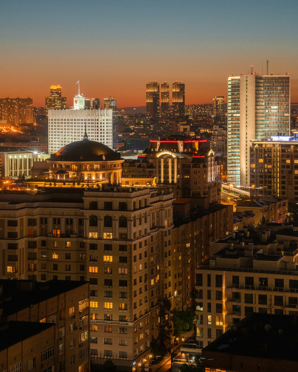 city buildings during night time