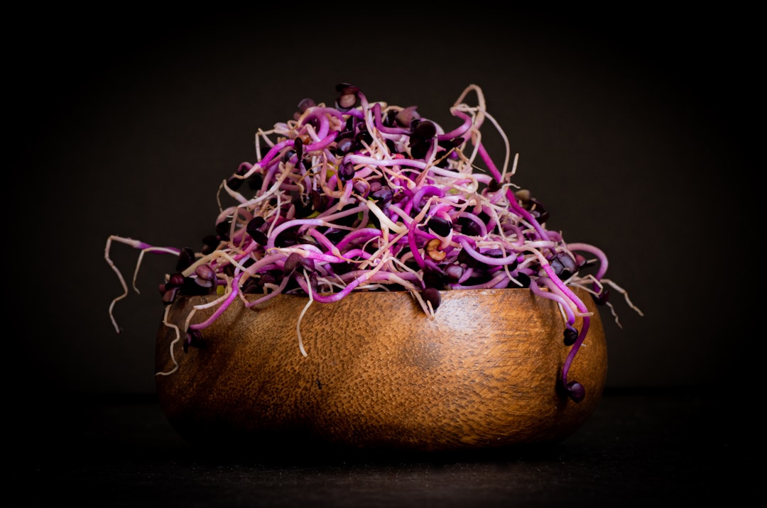 purple flowers on brown leather boots