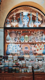 assorted color and pattern ceramic figurines