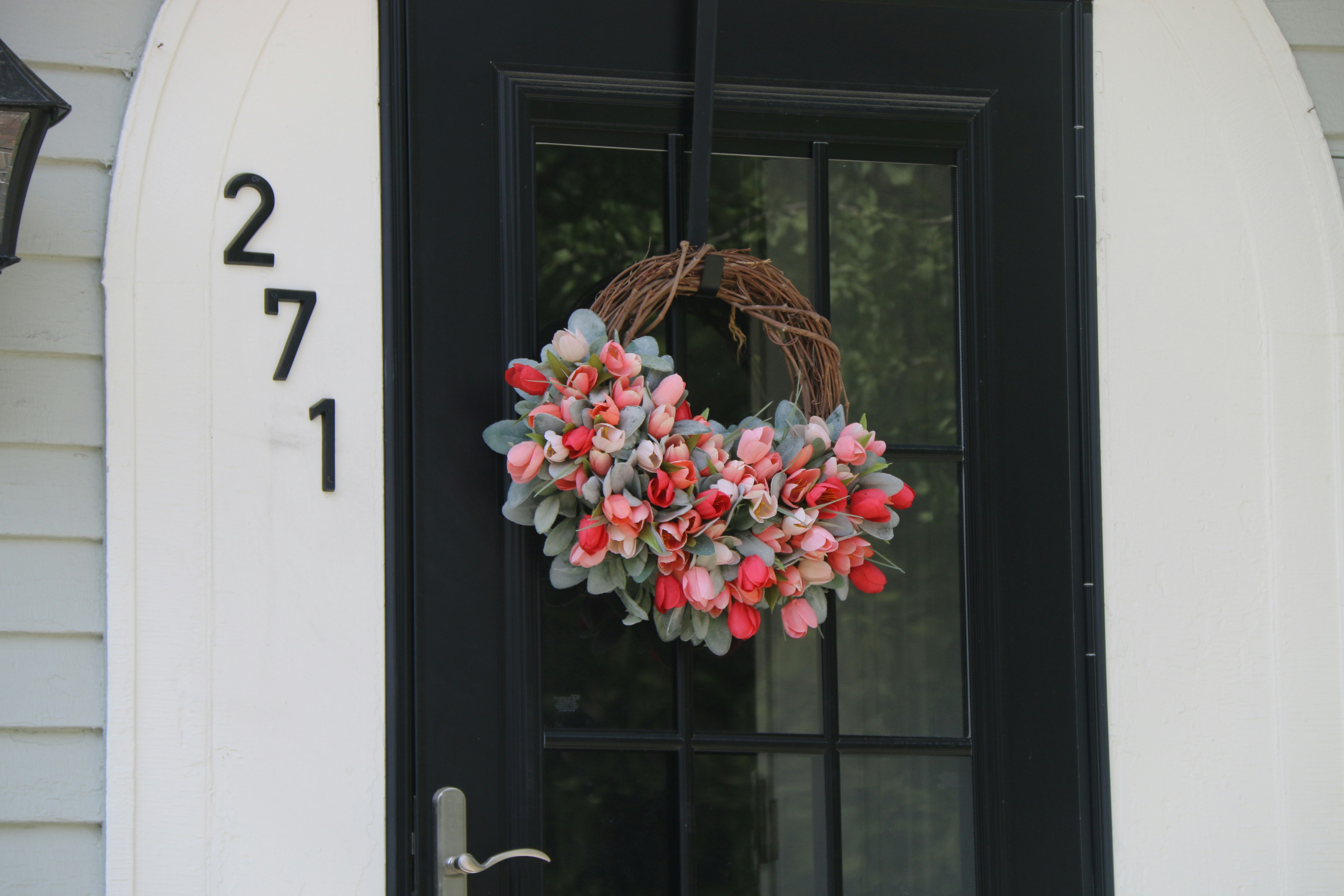 Lovely summer flower arrangement for door wreath